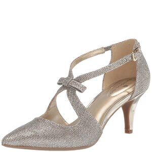 Bandolino Womens Zeffer Pump Gold Fabric 8.5 M